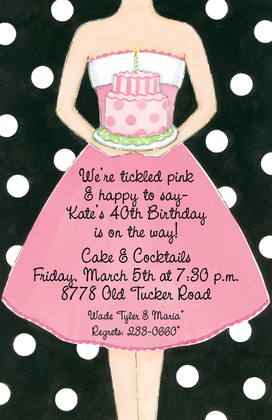 Birthday Woman Cake Invitations