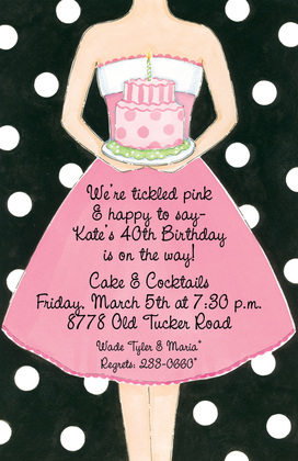 Dress-Up Girl Cake Invitations