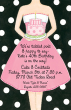 Birthday Girl Black Dots Invitation