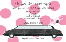 Bachelorette In Limo Silhouette Invitations