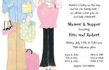 Fashionable Couple Baby Shower Invitation