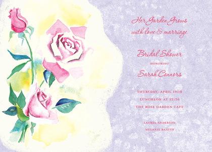 Blooming Reigning Pink Rose Invitation