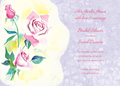 Watercolor Spring Roses Invitation