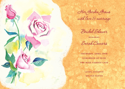 Watercolor Pink Rose Invitations