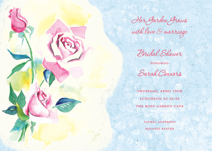Watercolor Spring Roses Invitation