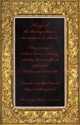 Holiday Golden Frame Invitations