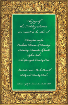 Detailed Golden Frame Invitations