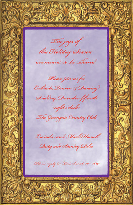 Detailed Golden Frame Invitations