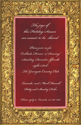 Stylish Baroque Gold Frame Invitation