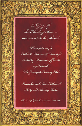 Stylish Baroque Gold Frame Invitation