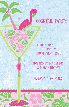 Flamingo Tropical Cocktail Invitations