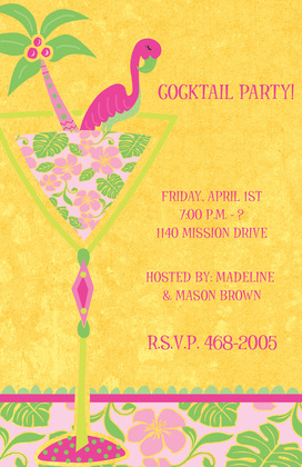 Flamingo Tropical Cocktail Invitations