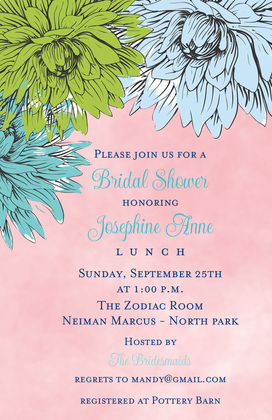 Modern Floral Painted Invitations