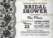 Rustic Wooden Lace Bridal Shower Invitation