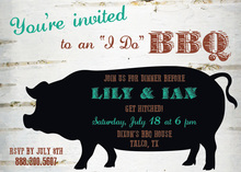 Pig Wooden BBQ Invitations