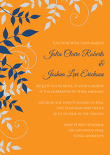 Orange Grey Silhouette Foliage Invitations