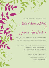 Green Grey Silhouette Foliage Invitations