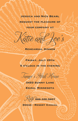 Blue Seahorse Wedding Invitations