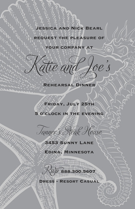 Blue Seahorse Wedding Invitations