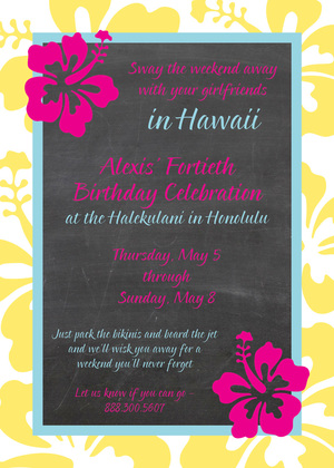 Orange Silhouette Hibiscus Invitations