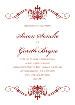 Green Victorian Ornamental Flourish Invitations