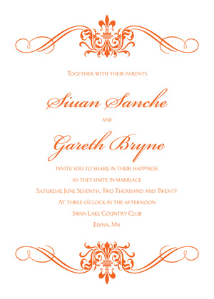 Brown Victorian Ornamental Flourish Invitations