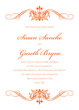 Orange Victorian Ornamental Flourish Invitations