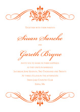 Orange Victorian Ornamental Flourish Invitations