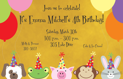 Laughing Animals Invitation