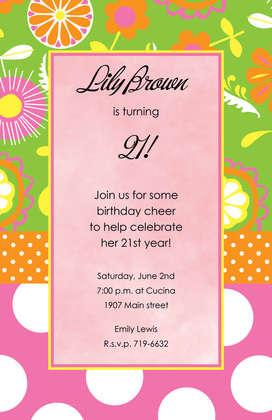 Mix Floral Polka Dots Invitation