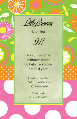 Mix Floral Polka Dots Invitation