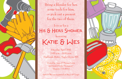 His Hers Tools Shower Invitations