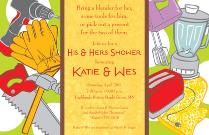 His Hers Tools Shower Invitations
