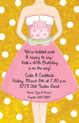 Dress-Up Girl Cake Invitations
