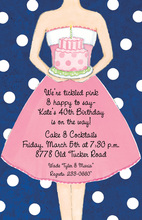 Birthday Woman Cake Invitations