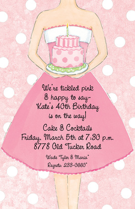 Dress-Up Girl Cake Invitations