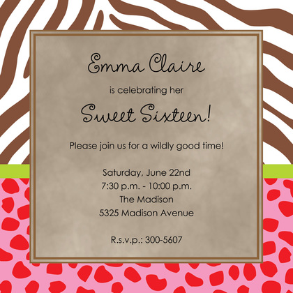 Wild Mix Square Invitations