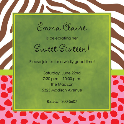 Wild Mix Square Invitations