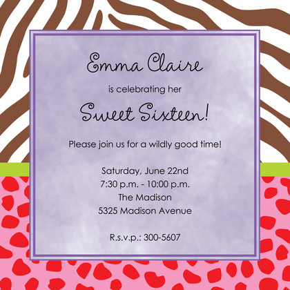 Classy Wild Mix Square Invitations