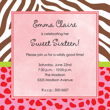 Wild Animals Square Invitations