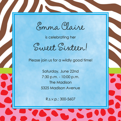 Wild Animals Square Invitations