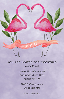 Forming Love Flamingo Invitations