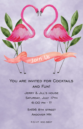 Watercolor Flamingo Lovers Invitations