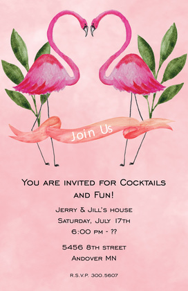 Lovely Duo Flamingo Invitations