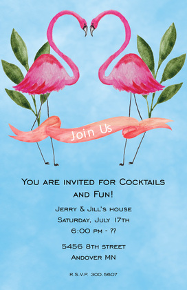 Forming Love Flamingo Invitations