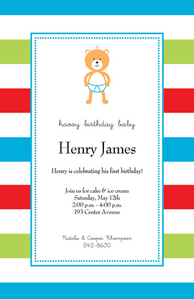 Baby Bear Mint Invitations