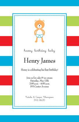 Baby Bear Pink Invitations