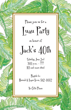 Trendy Banana Leaves Lush Green Invitations