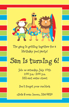 Cute Kids Suits Pool Invitations