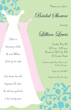 Stitched Bride White Polka Dots Dress Invitations